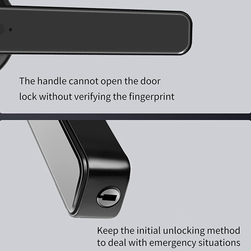 Fingerprint Door Electric Locking Smart Compatible Password Handle Lock App Unlock Keyless Entry Works (SVART) Octopus Feet