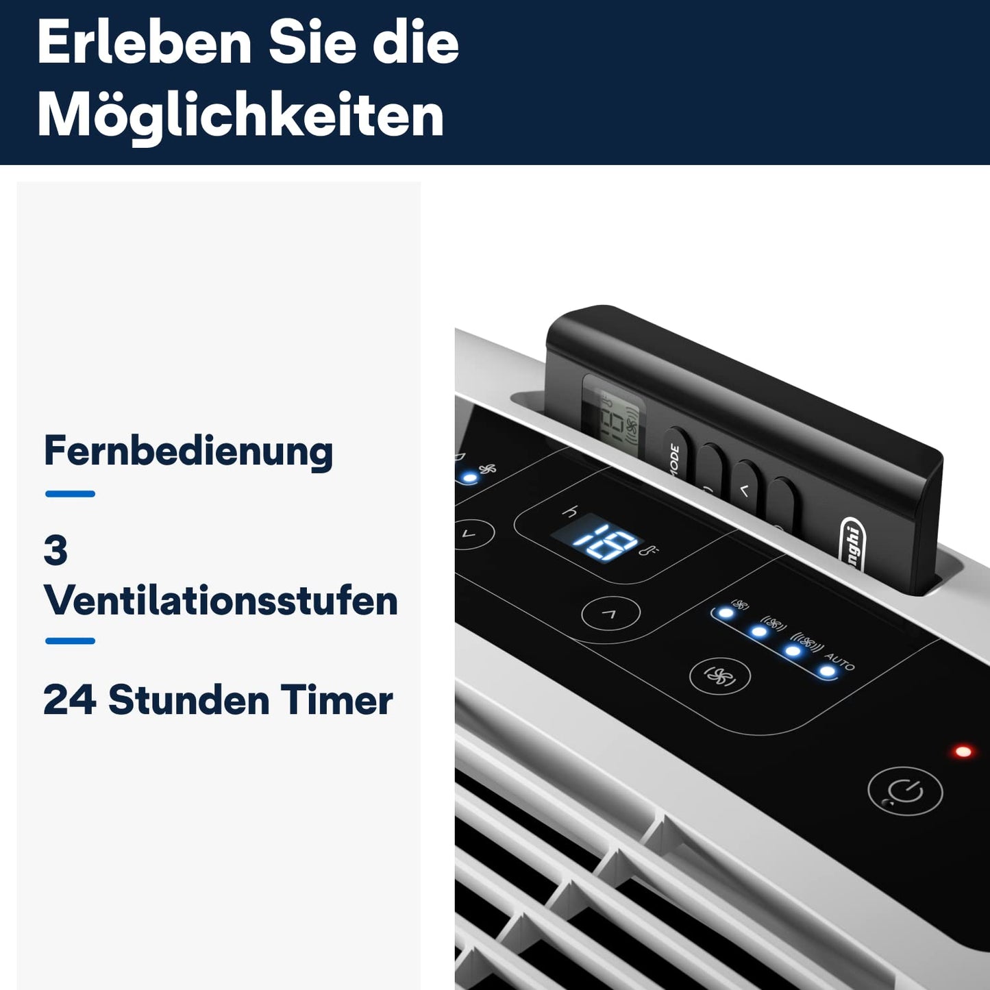 De'Longhi Pinguino PAC EM82, Mobile Klimaanlage für Räume bis zu 80 m³