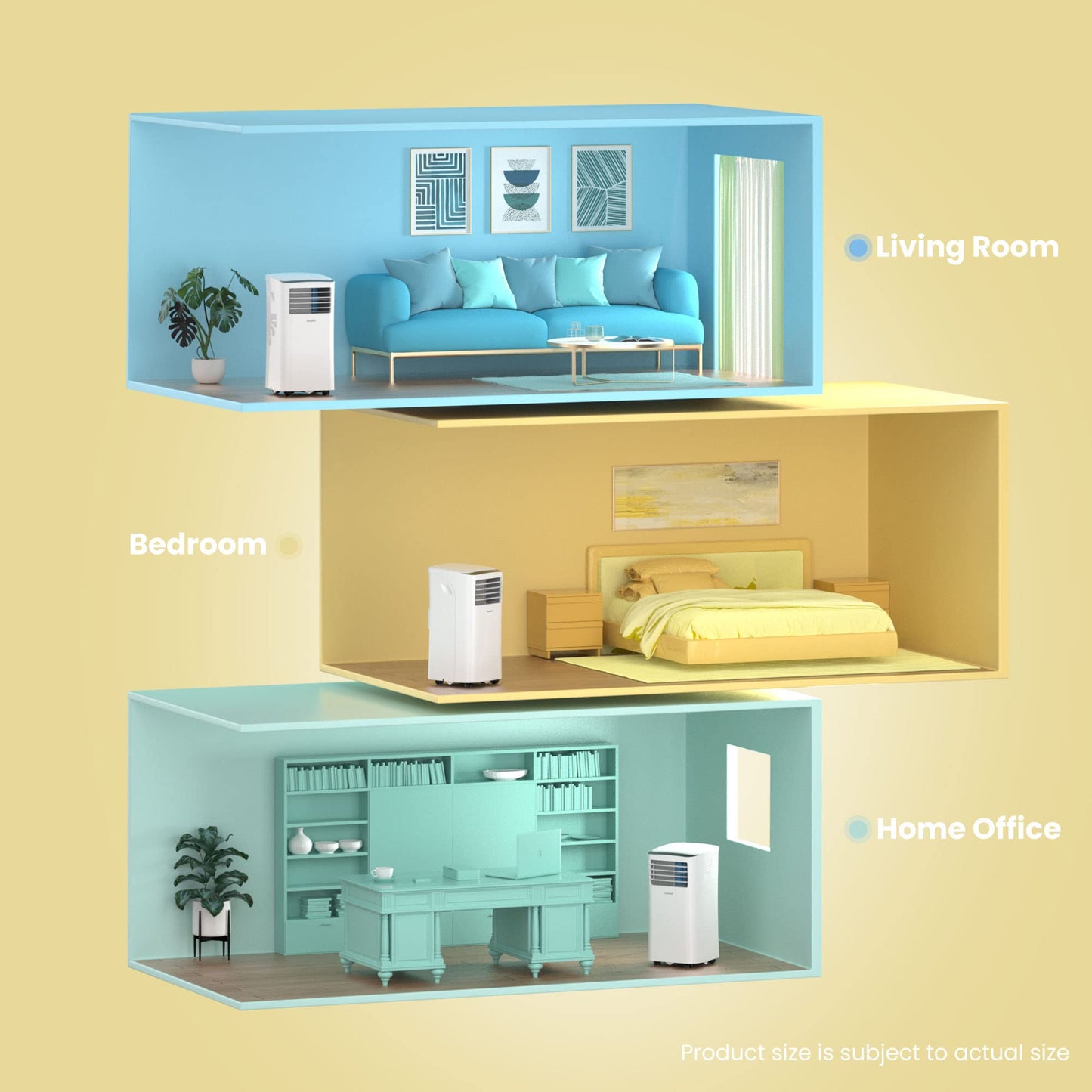 Comfee Mobiles Klimagerät MPPH-09CRN7, 9000 BTU 2,6kW, Kühlen&Ventilieren&Entfeuchten, Raumgröße bis 88m³(33㎡)
