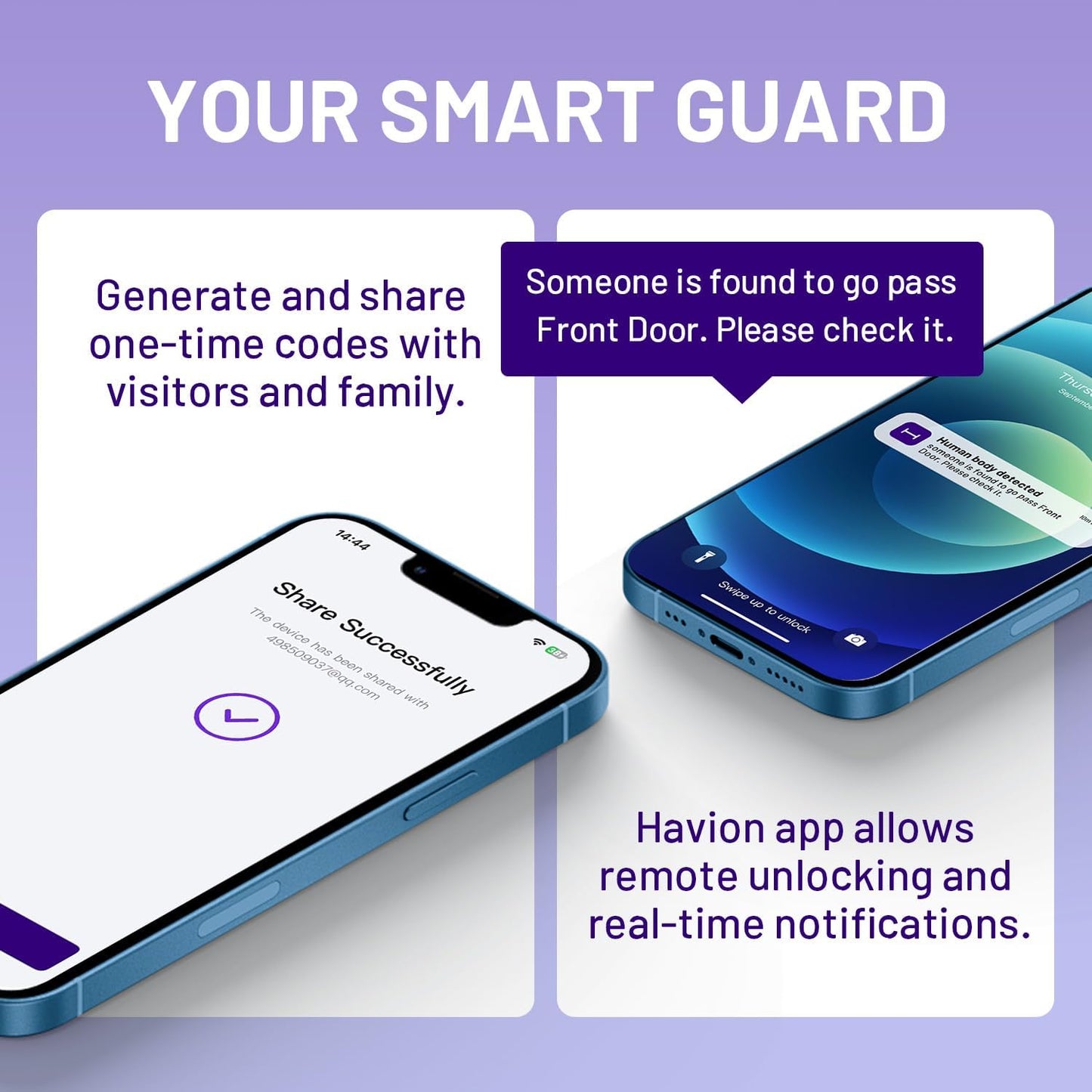HAVION NIU Inno., Riegelschloss mit Kamera, inkl. Klingel, 3-in-1 WLAN-Riegel, Kamera, Video-Türklingel, schlüsselloses Fingerabdruckschloss für Eingangstür, 32 GB eMMC, 10000 mAh, 2K QHD und 170°