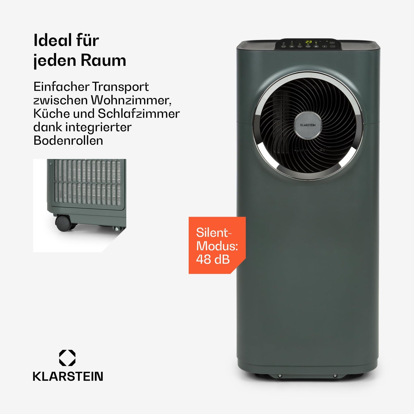 Klarstein Kraftwerk Smart 10K Mobiles Klimagerät – 10000 BTU, 29-49 m², App & Alexa Steuerung