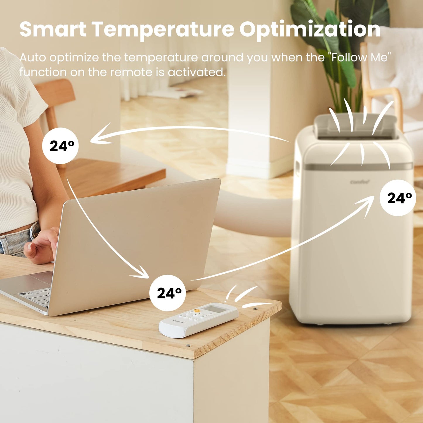 Comfee Mobiles Klimagerät Umweltfreundliches KältemittelPro, 3-in-1 Klimaanlage mit Abluftschlauch, Kühlen und Entfeuchten und Ventilieren