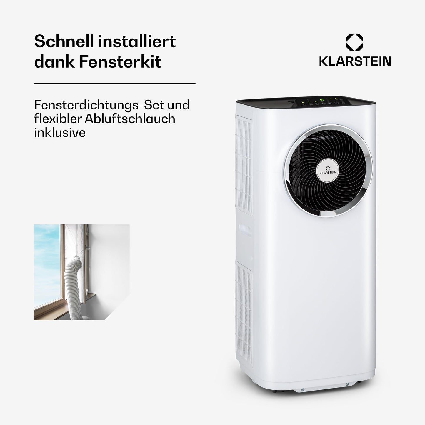 Klarstein Kraftwerk Eco Smart 11 Mobiles Klimagerät – 11,500 BTU, 35-59 m², WiFi & App-Steuerung
