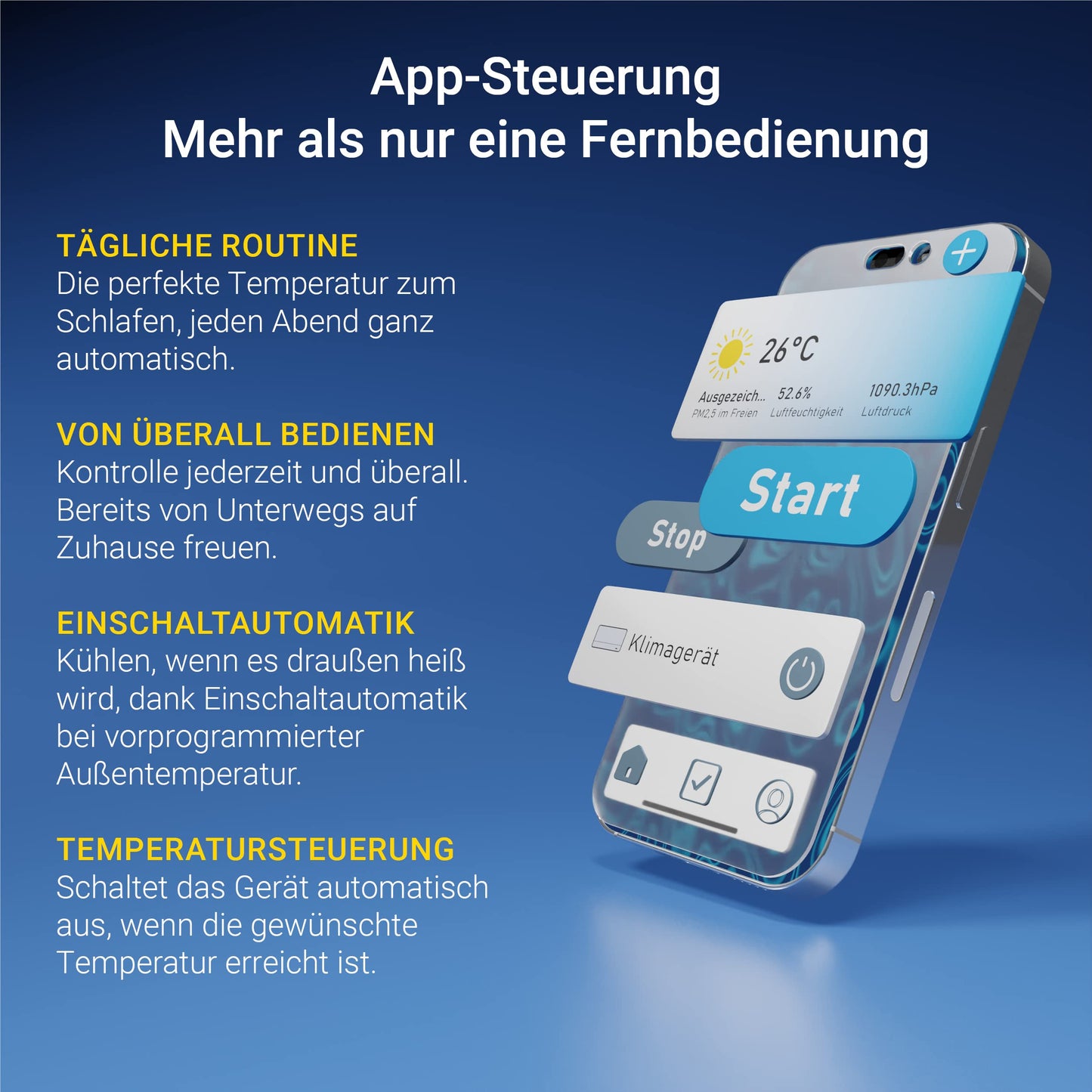 SUNTEC Mobiles Klimagerät Impuls 3.5 Eco R290 – Klimaanlage mobil mit Abluftschlauch – Kühler und Entfeuchter für Räume