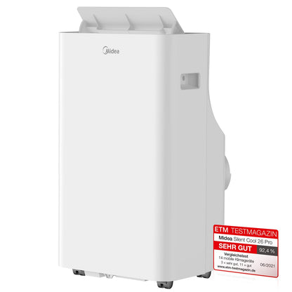 Midea Mobiles Klimagerät Silent Cool 26 Pro, 9000 BTU 2,6kW, Kühlen&Ventilieren&Entfeuchten, Raumgröße bis 88m³(33㎡)