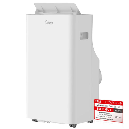 Midea Mobiles Klimagerät Silent Cool 26 Pro, 9000 BTU 2,6kW, Kühlen&Ventilieren&Entfeuchten, Raumgröße bis 88m³(33㎡)