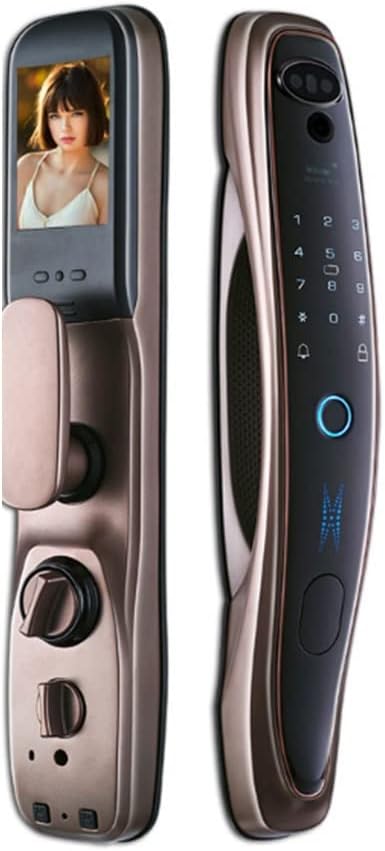 Tuya Smart 3D Face Door Lock Security Face Camera Monitor Intelligent Fingerprint Password Biometric Electronic Key Unlocking Smart Lock (GOLD-30-240-6068) Progress Octopus Foot