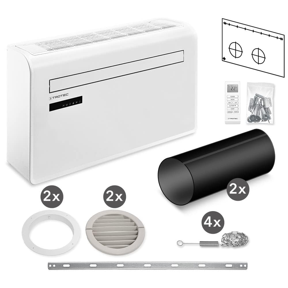 TROTEC Lokales Klimagerät mit Heizfunktion PAC-W 2650 SH mobile Klimaanlage 4-in-1 Kühlung, Beheizung, Ventilation