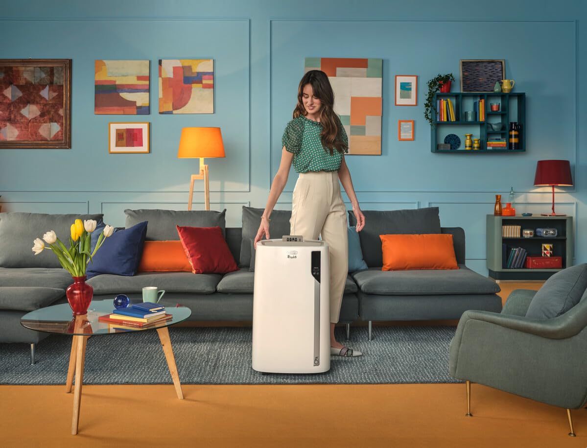 De'Longhi Pinguino mobile Klimaanlage PACEL110ERFWiFi, mobiles Klimagerät, Räume bis 100 m³, Entfeuchtungsfunktion, 11.000 BTU/h