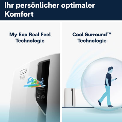 De'Longhi Pinguino PAC EL112 CST WiFi, Mobile Klimaanlage mit MyEcoRealFeel-Technologie für Räume bis zu 110 m³,11.000 BTU/h