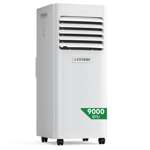 Klimaanlage Mobil 9000 BTU, LEENON Mobil Klimagerät 4 in 1 Kühlen Entfeuchten Ventilato& Schlafmodus, 2.6KW Mobile Klimaanlage mit Abluftschlauch