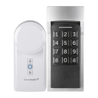 Homematic IP Starter Set Mini Zutritt, Smart Home, elektronisches Türschloss, Smart Lock, steuerbar per App, Alexa & Google Assistant + Homematic IP Keypad, Haustür öffnen und Schließen mit Zahlencode