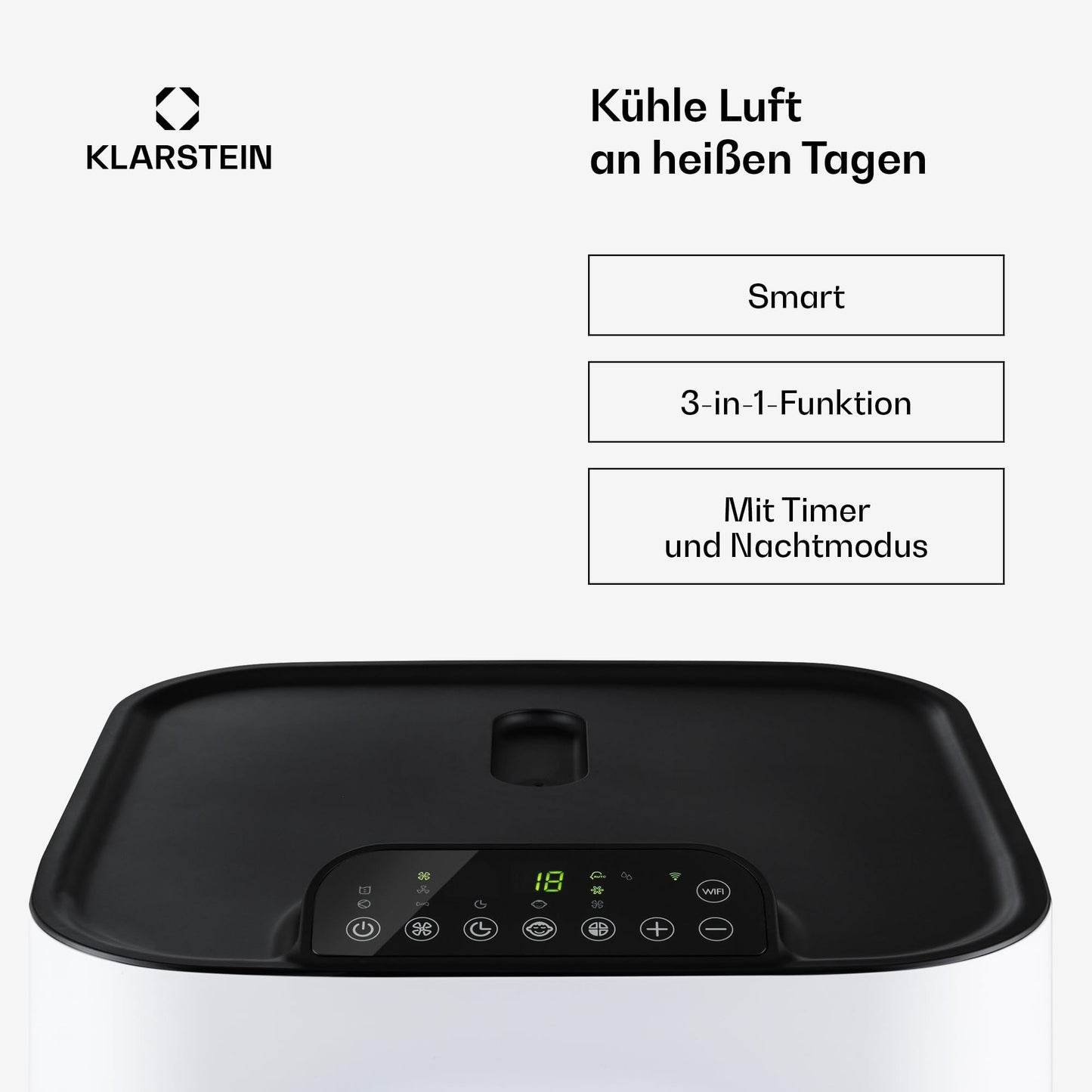 Klarstein Kraftwerk Eco Smart 11 Mobiles Klimagerät – 11,500 BTU, 35-59 m², WiFi & App-Steuerung