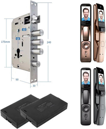 Tuya APP Fernbedienung Sprachsprechanlage 3D Gesichtserkennung Smart Türschloss mit Kamera Palmprint Passwort Smart Lock (Farbe: 30240 Zwei Batterien, Größe: 1 Stück)