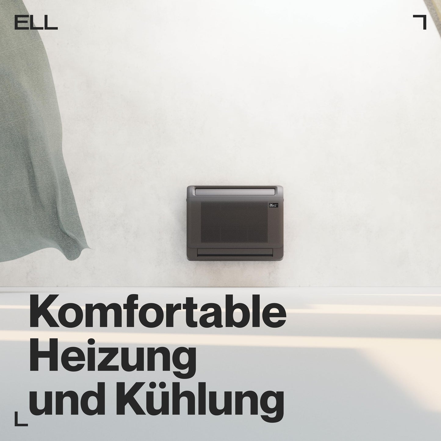 ELL Split-Klimaanlage 9000 BTU Kühlleistung & 13000 BTU Heizleistung