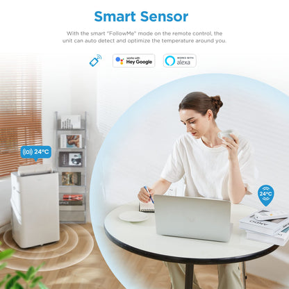 Midea Mobiles Klimagerät Silent Cool 26 Pro WF, 9000 BTU 2,6kW, Kühlen&Ventilieren&Entfeuchten, Raumgröße bis 88m³(33㎡)