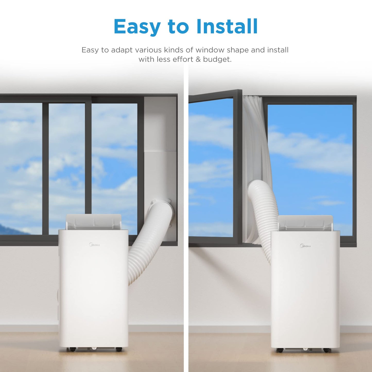 Midea Mobiles Klimagerät Silent Cool 26 Pro WF, 9000 BTU 2,6kW, Kühlen&Ventilieren&Entfeuchten, Raumgröße bis 88m³(33㎡)