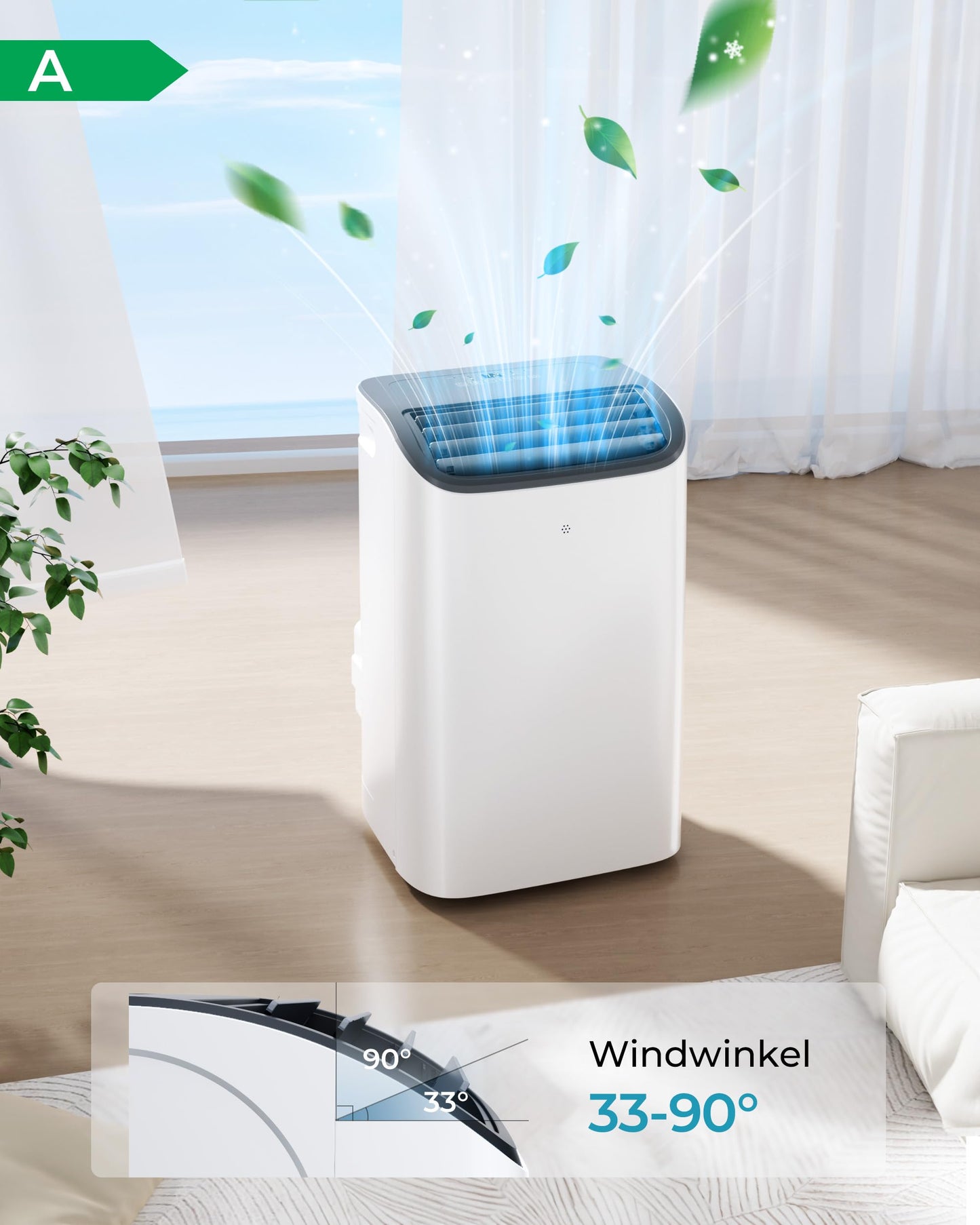 EUHOMY Mobile Klimaanlage 12000 BTU mit Abluftschlauch | 3-in-1 Mobiles Klimagerät