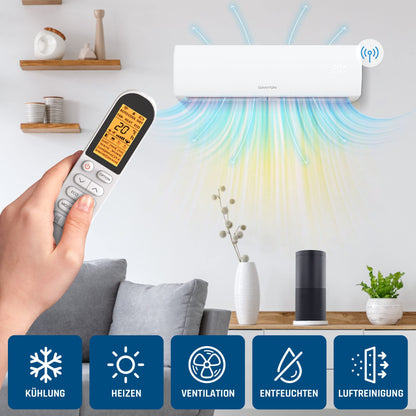 Danyon Klimaanlage Split - 12000 BTU - 3,4 kW, Selbstreinigung, leise, Smart Home, Inverter Klimagerät mit Heizfunktion