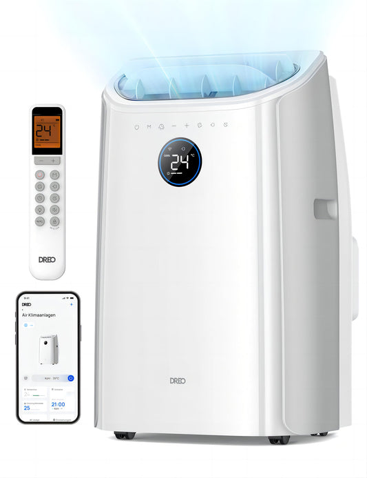 Dreo Tragbare Klimaanlagen, 12.000 BTU Klimaanlage für Schlafzimmer mit abflussfreier Kühlung, APP/Stimme/Fernbedienung