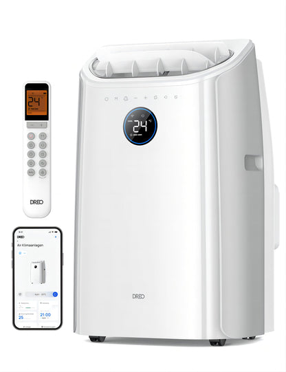 Dreo Tragbare Klimaanlagen, 10.000 BTU AC Einheit für Schlafzimmer mit Drainagefreier Kühlung, APP/Stimme/Fernbedienung