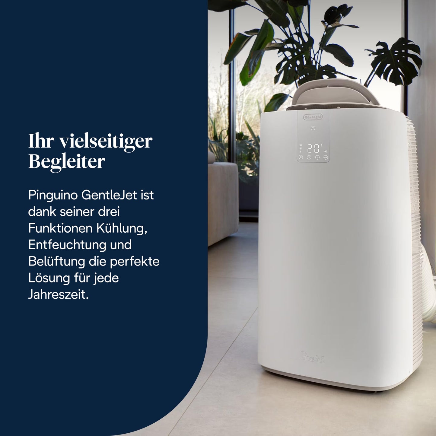 De'Longhi Pinguino GentleJet PAC AP98 mobile Klimaanlage, leise & tragbar, 11.500 BTU/h