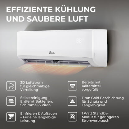 Kältebringer R290 Split Klimaanlage - 12000 BTU - 3,4 kW - Propan Klimagerät mit Heizfunktion