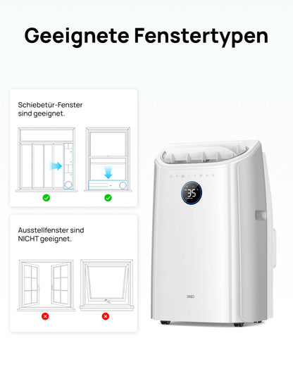 Dreo Tragbare Klimaanlagen, 10.000 BTU AC Einheit für Schlafzimmer mit Drainagefreier Kühlung, APP/Stimme/Fernbedienung