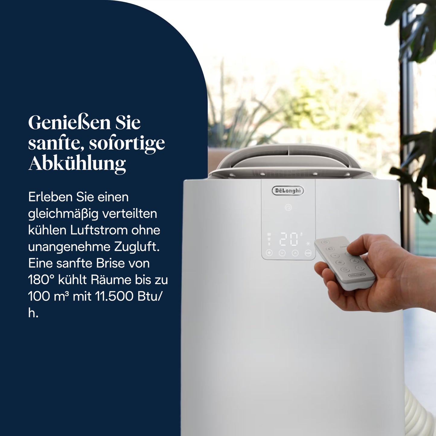 De'Longhi Pinguino GentleJet PAC AP98 mobile Klimaanlage, leise & tragbar, 11.500 BTU/h