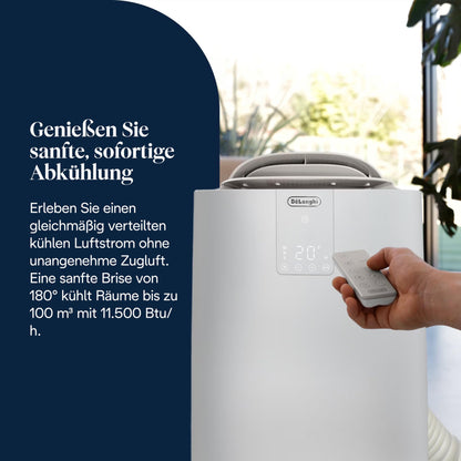 De'Longhi Pinguino GentleJet PAC AP98 mobile Klimaanlage, leise & tragbar, 11.500 BTU/h