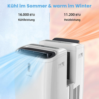 COSTWAY Klimaanlage mobil 16000BTU, Klimagerät mit Abluftschlauch