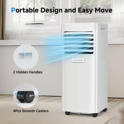 Klimaanlage Mobil 9000 BTU, LEENON Mobil Klimagerät 4 in 1 Kühlen Entfeuchten Ventilato& Schlafmodus, 2.6KW Mobile Klimaanlage mit Abluftschlauch