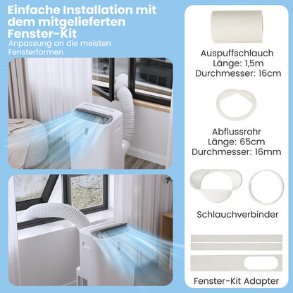 COSTWAY Klimaanlage mobil 16000BTU, Klimagerät mit Abluftschlauch