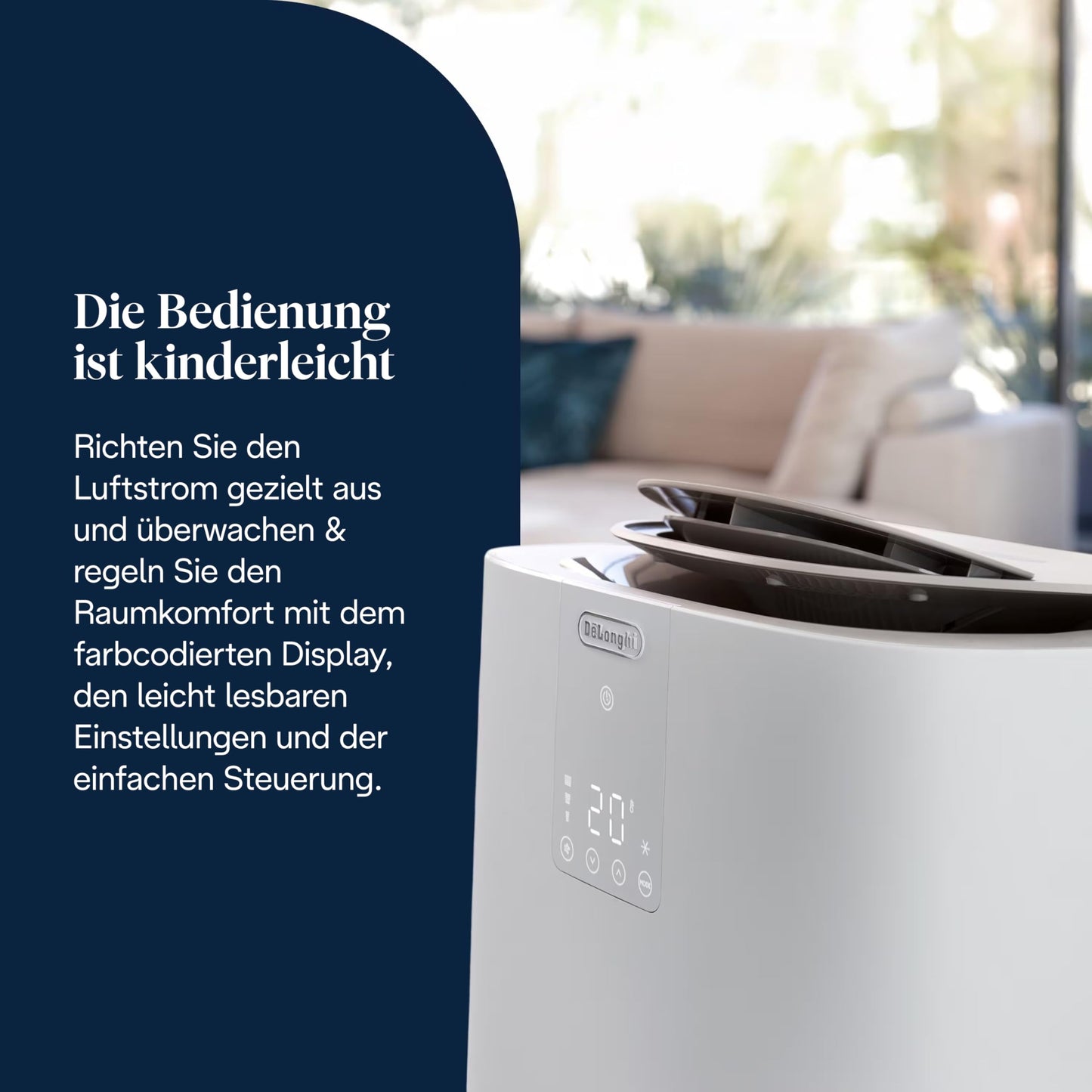 De'Longhi Pinguino GentleJet PAC AP98 mobile Klimaanlage, leise & tragbar, 11.500 BTU/h