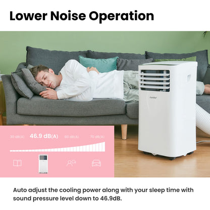 Comfee Mobiles Klimagerät MPPH-09CRN7, 9000 BTU 2,6kW, Kühlen&Ventilieren&Entfeuchten, Raumgröße bis 88m³(33㎡)