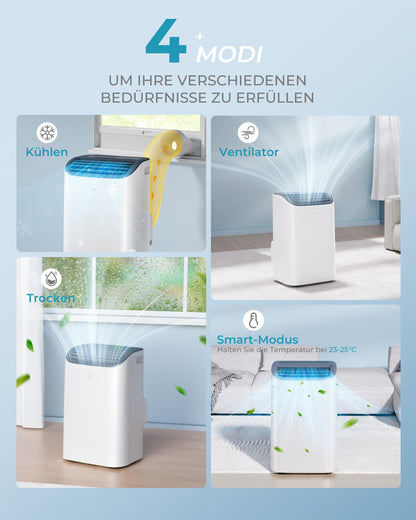 EUHOMY Mobile Klimaanlage 12000 BTU mit Abluftschlauch | 3-in-1 Mobiles Klimagerät