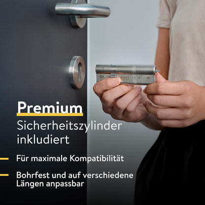 Nuki Smart Lock Ultra Electronic Door Lock with Bluetooth, WiFi & Matter for Effortless Integration into Smart Home, Remote Access Door Unlock with 3 Different Lock Modes