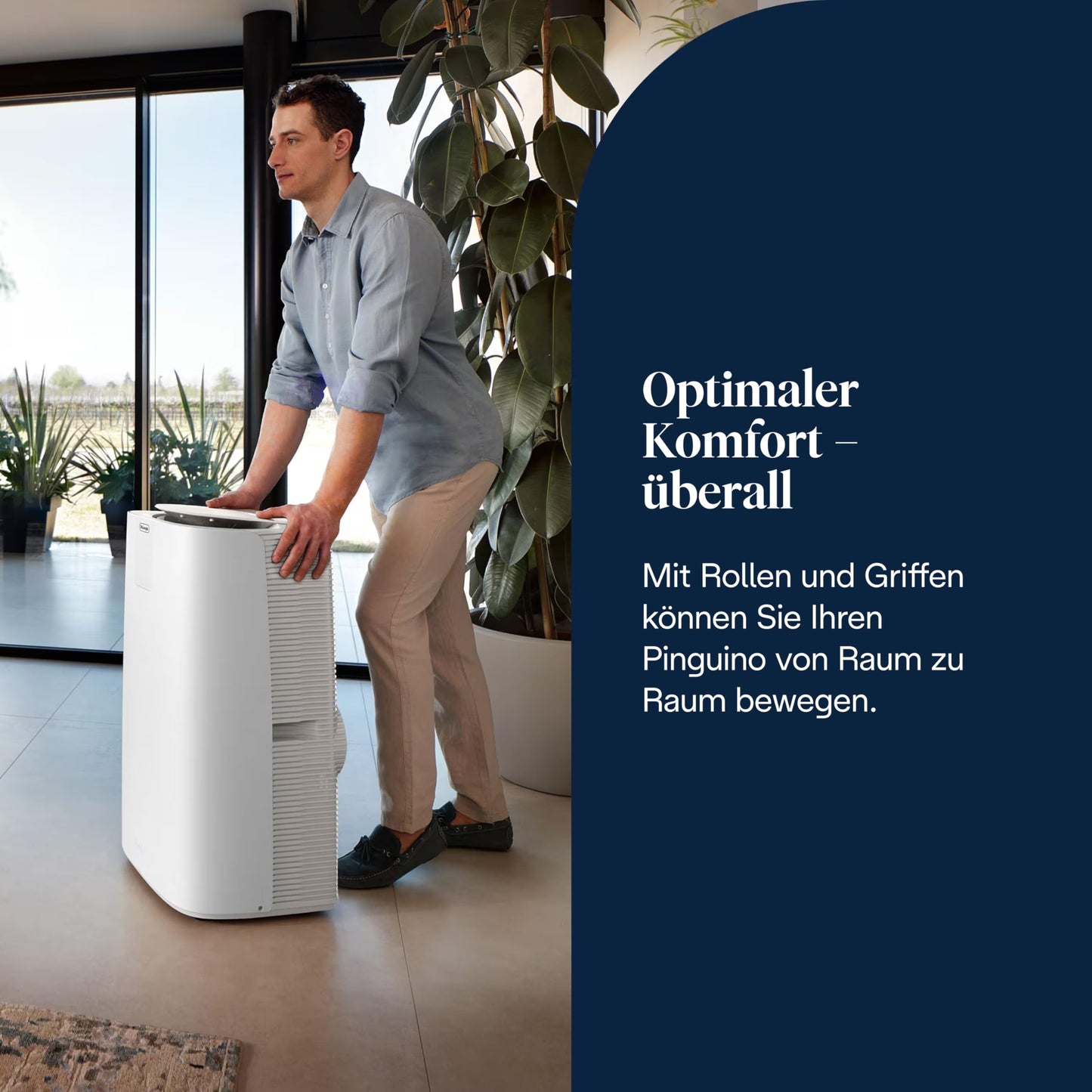 De'Longhi Pinguino GentleJet PAC AP98 mobile Klimaanlage, leise & tragbar, 11.500 BTU/h