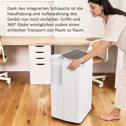 Bosch Cool 4000 Mobiles Klimagerät - 3-in-1: Klimagerät, Luftentfeuchter, Ventilator - 2,6 kW für Räume